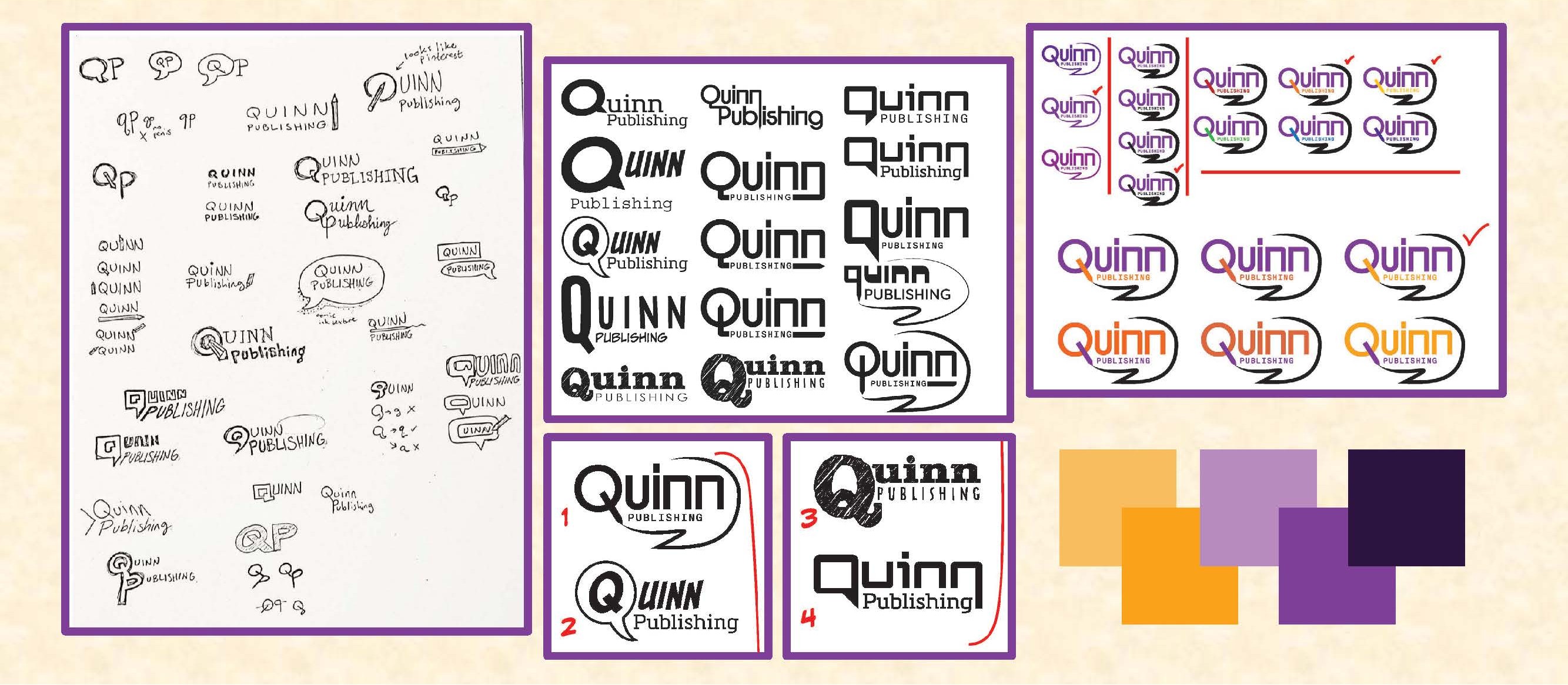 Logo sketches for Quinn Publishing